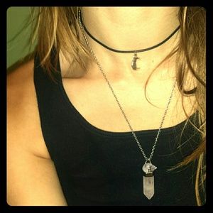 Rose Quartz necklace and Moon Choker