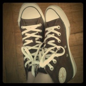 Brown Converse high tops