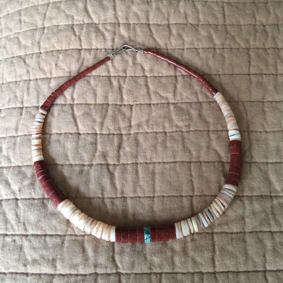 Shell and stone tribal necklace. Vintage.
