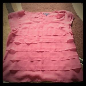 Tiered coral chiffon American eagle top
