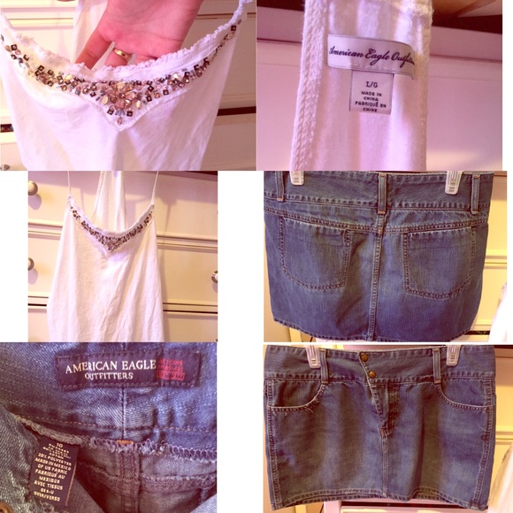 Jean skirt and Tank top