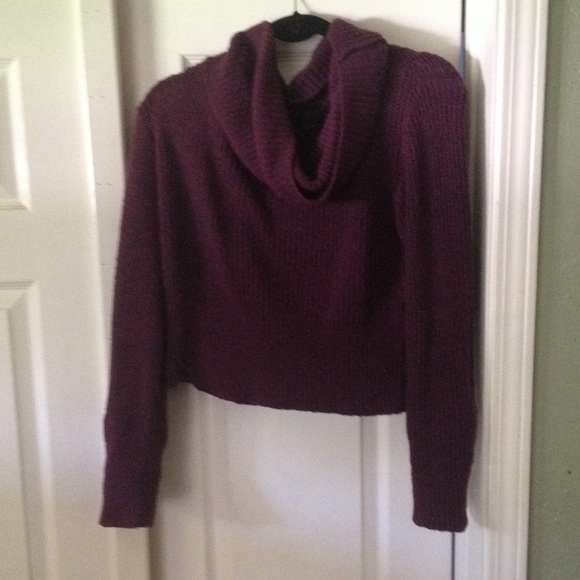 Plum crop sweater
