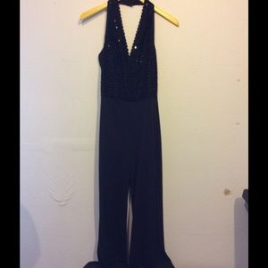 A Black Pant Suit with Beads