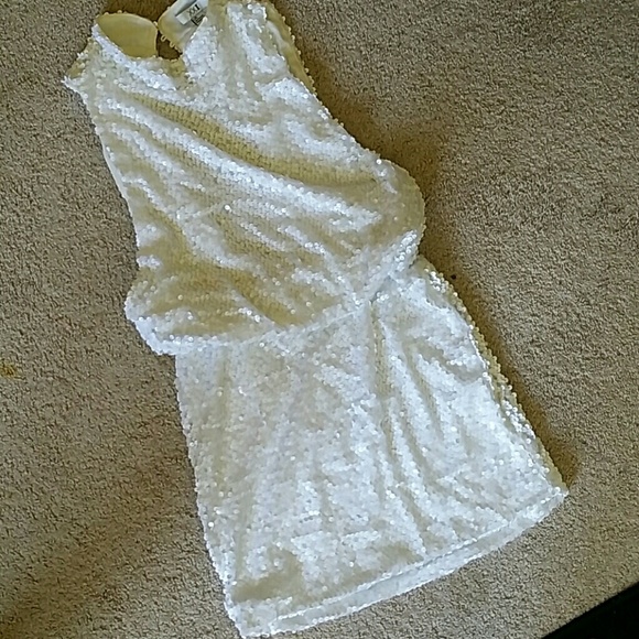 White sequin mini dress!