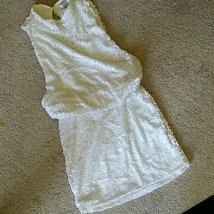 White sequin mini dress!