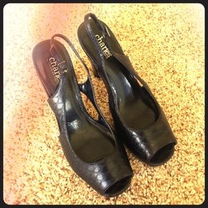 Charles David heels, black, 7.5