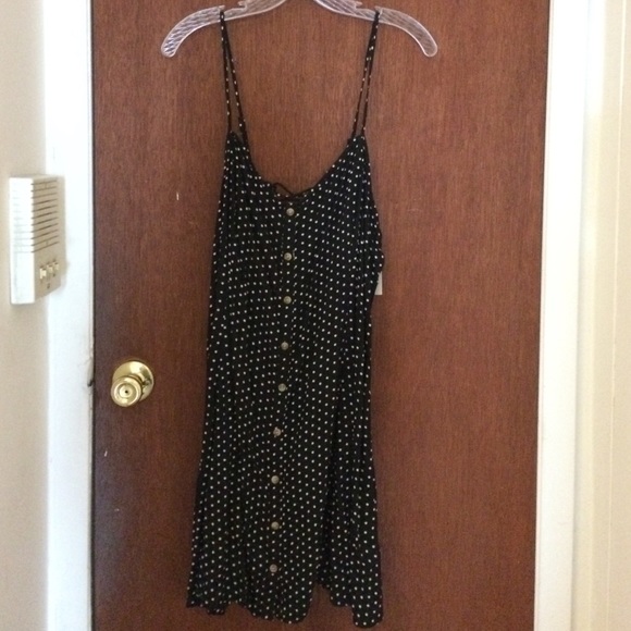 American Eagle Polka Dot Button-Down Dress, XL