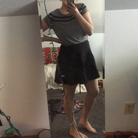 Mesh striped gray tee