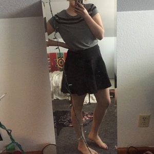 Mesh striped gray tee