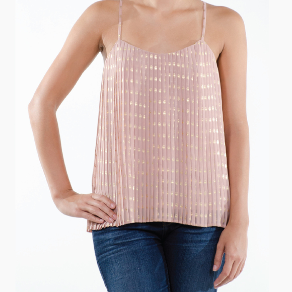 AMAZING DUSTY ROSE PLEATED TOP