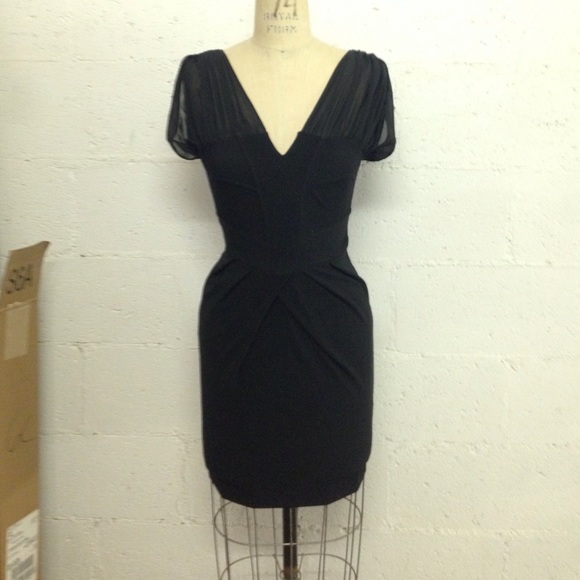 Black fitted zip down dress