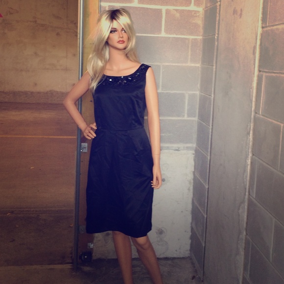 Antonio Melani Little Black Dress beaded neckline!