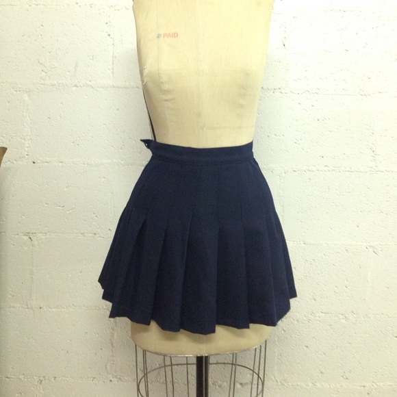Navy blue pleated mini