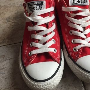 CONVERSE red low tops