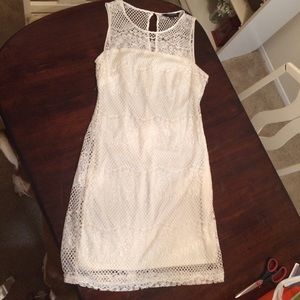 White lace shift dress