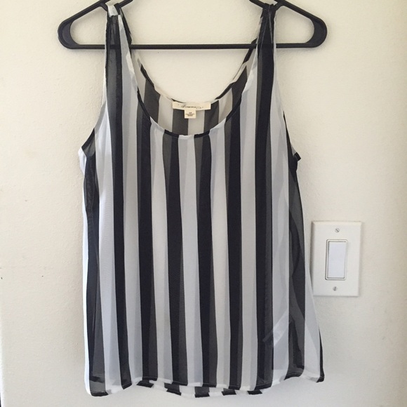 Black and White Stripes Tank