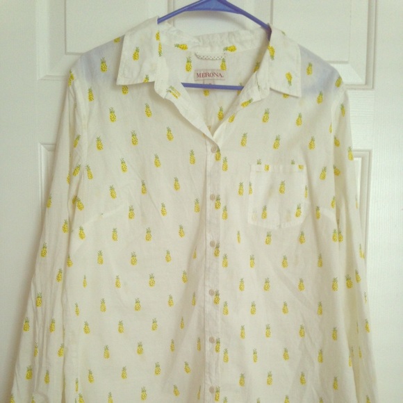 Adorable Pineapple Button Up Shirt