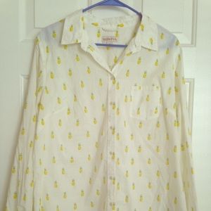 Adorable Pineapple Button Up Shirt
