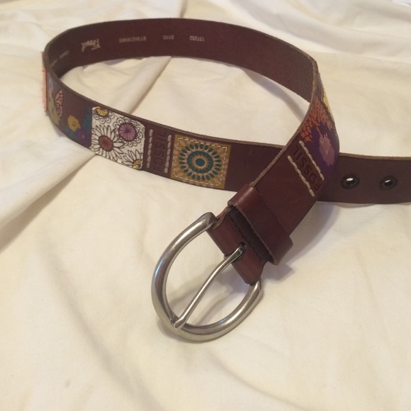 Brown, leather Fossil belt