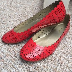 Coach Vermillion (orangey/red) ballet flats