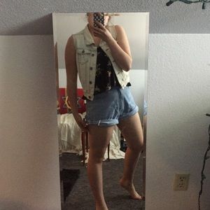 Light wash denim vest