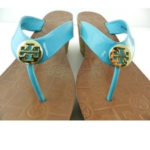 Tory Burch Thora Cork Platform Wedge Thong Sandals