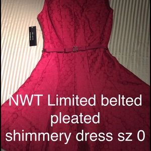 NWT size 0 Limited belted pleated dress