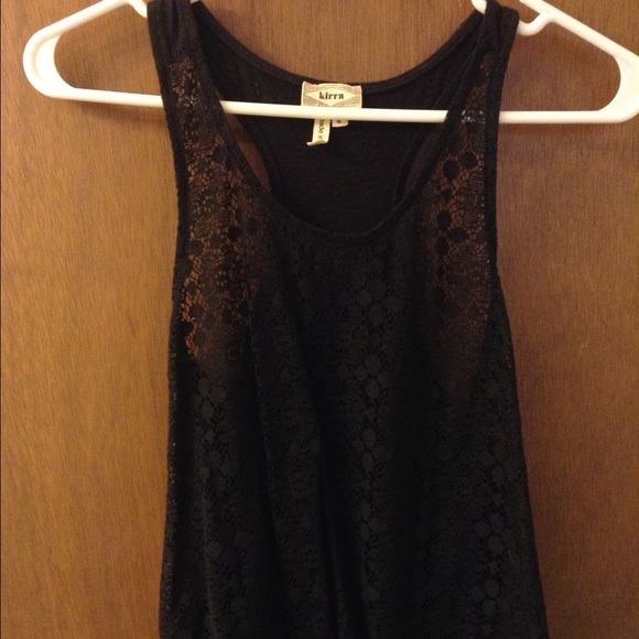 Black lace tie front shirt!