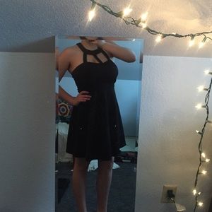 Strappy black homecoming dress