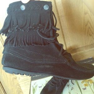 slip on soft leather booties