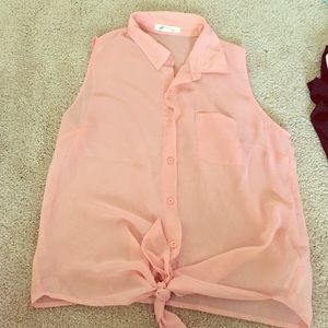 Sheer peach top.