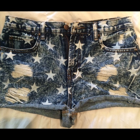 High waisted jeans shorts