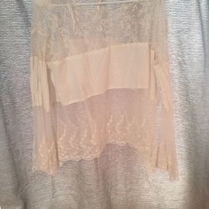Free People Sheer Lace Embroidered Top