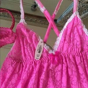 NWT Victoria Secret pink lace nightie & undies