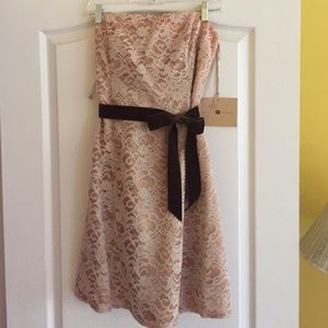 Strapless nude lace dress $60. New with tags sz8