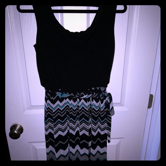 Black and turquoise Maxi dress