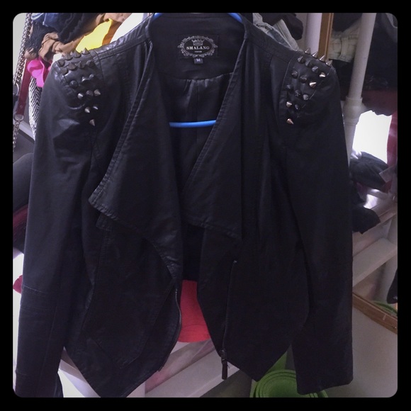 Studded leather jacket
