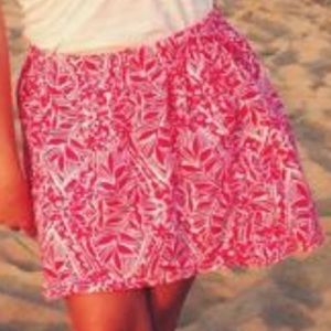 Lilly Pulitzer pink and white printed skirt