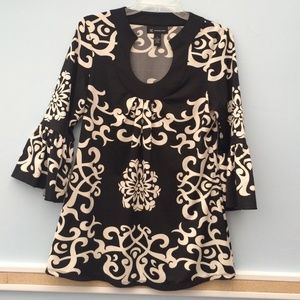 INC black and cream top