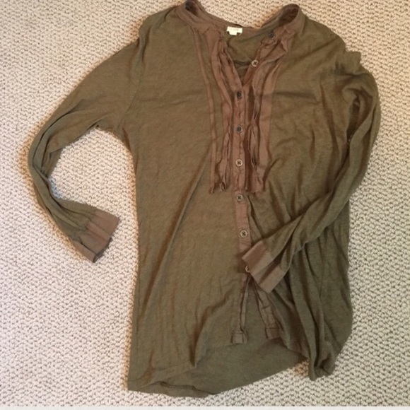 J Crew Long sleeve ruffled blouse