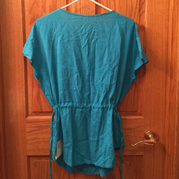 Blue Drawstring Top - Picture 2 of 2