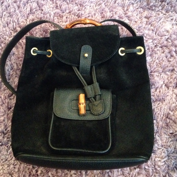 Authentic vintage Gucci bamboo backpack