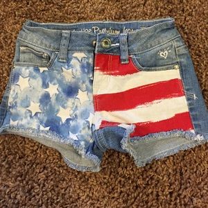 Justice denim American flag shorts