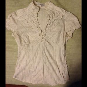 Creme Ruffle Neckline Blouse - Zara  🔥