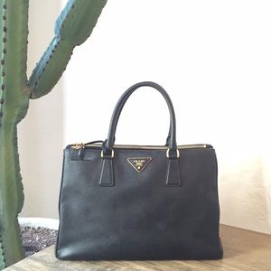 PRADA- Black Saffiano Lux Leather Tote-AUTHENTIC