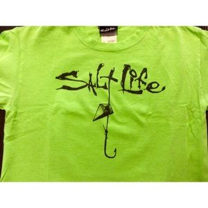 Salt Life neon green fishing shirt