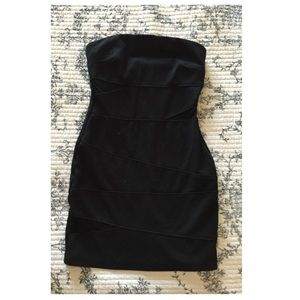 black bodycon dress w/ mesh detail