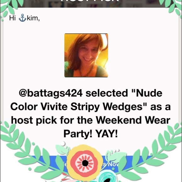 💞HP💞Nude Color Vivite Stripy Wedges - Picture 3 of 3