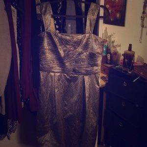 Silver cocktail dress.