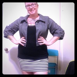 Grey and silver swing jacket